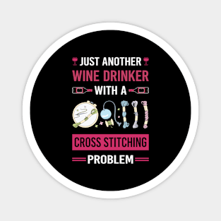 Wine Drinker Cross Stitching Magnet